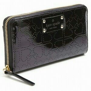 Kate Spade Black Metro Wallet Laser Cut Spades